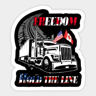 Truckers Freedom Convoy 2022 Trucker Tshirt for USA & Canada Sticker